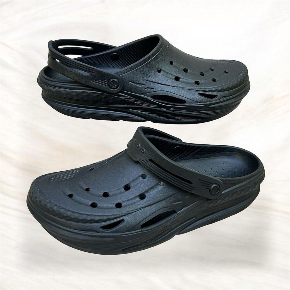 Crocs Off Grid Clogs Mens 11 Black Slip-On Comfort Slides Sandal Shoes M11/W13